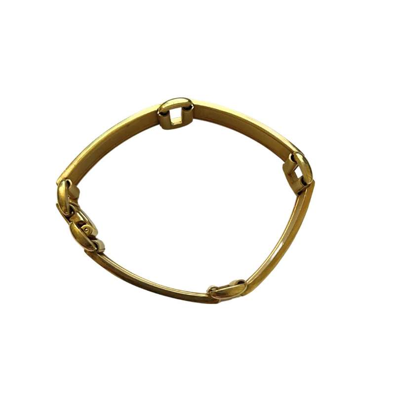 Bracelet - Gold Tone Gold and green enamel links - ML3605