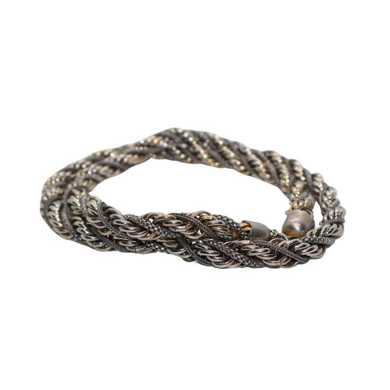 Gold Tone thiick gold tone chain with silver chain braided through - ML3626