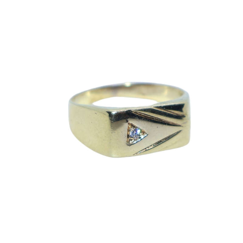 Ring - Silver Gilt wide band with strip of diamantes - ML3630