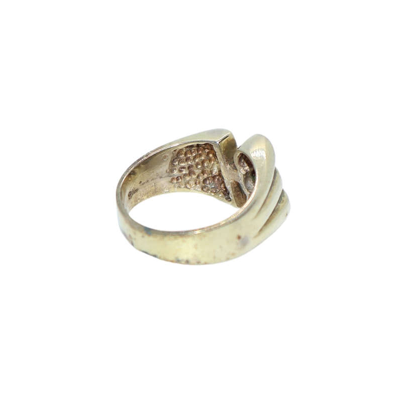 Ring -  Silver Gilt multi row 3 colour stones with strip of small clear stones - ML3634