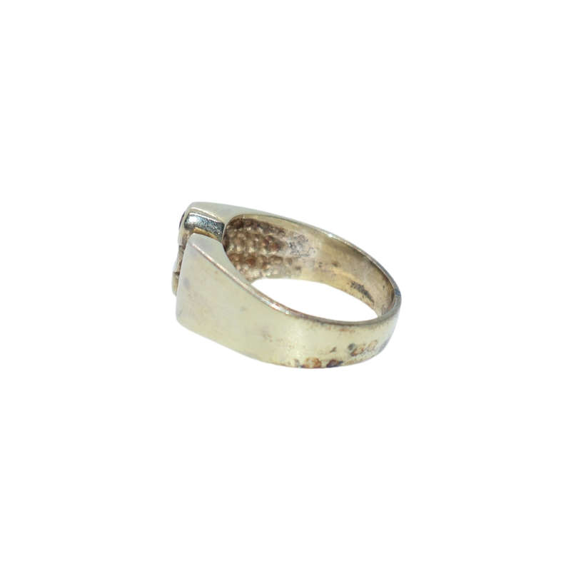 Ring -  Silver Gilt multi row 3 colour stones with strip of small clear stones - ML3634