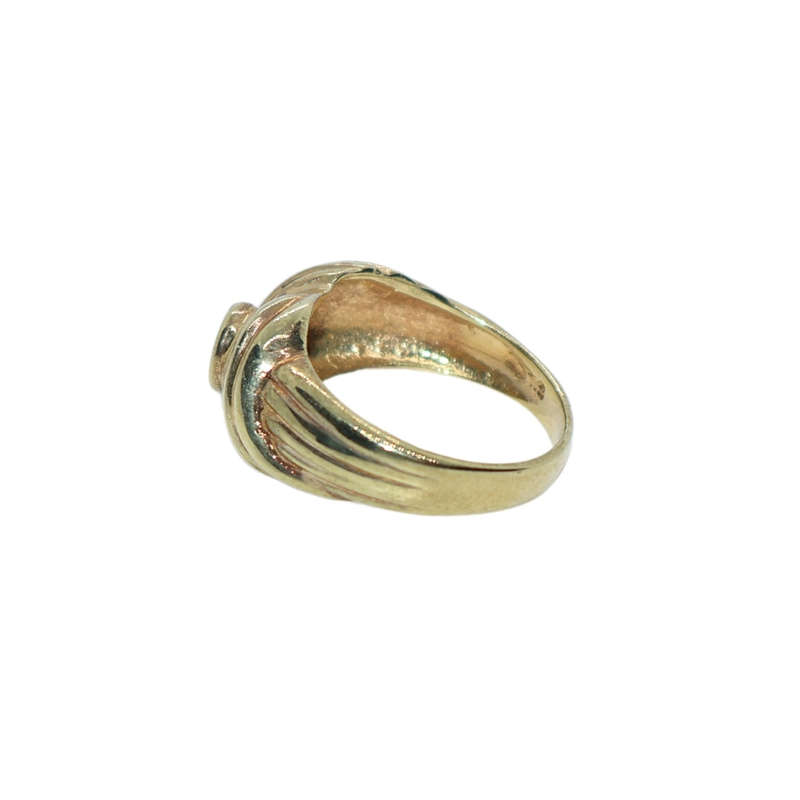 Ring - Silver Gilt Rope design band. Clear centre stone. bands criss cross - ML3642