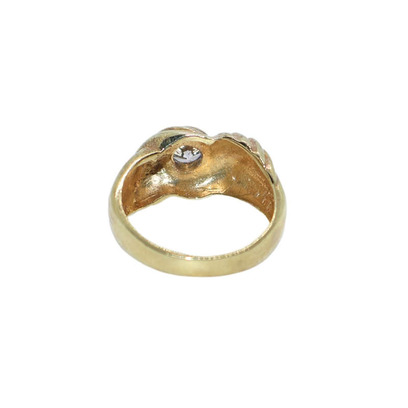 Ring - Silver Gilt Rope design band. Clear centre stone. bands criss cross - ML3642