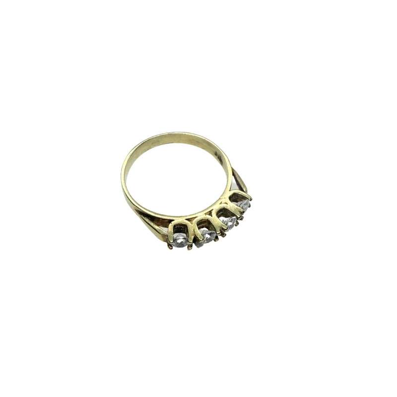 Ring -  Silver Gilt Eternity ring with 4 clear stones - ML3612