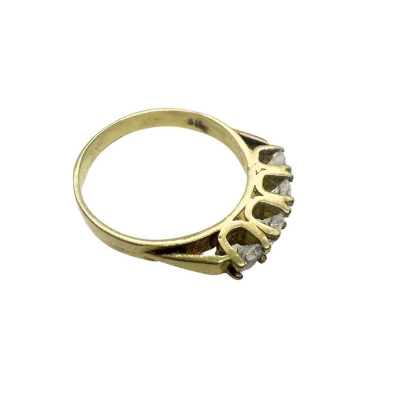 Ring -  Silver Gilt Eternity ring with 4 clear stones - ML3612