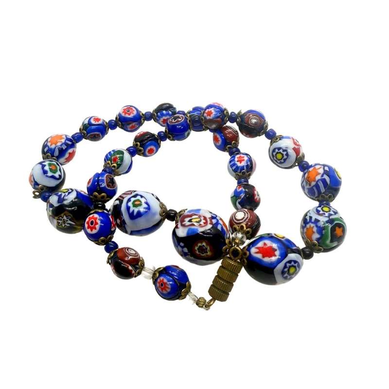 Necklace - Vintage Millefiori Murano glass beaded necklace - ML3651