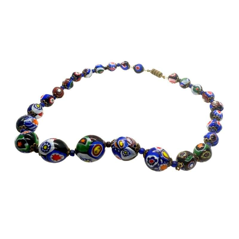 Necklace - Vintage Millefiori Murano glass beaded necklace - ML3651