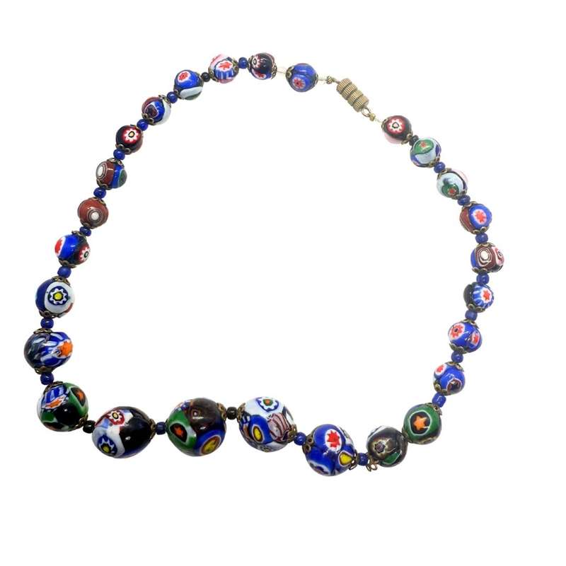Necklace - Vintage Millefiori Murano glass beaded necklace - ML3651