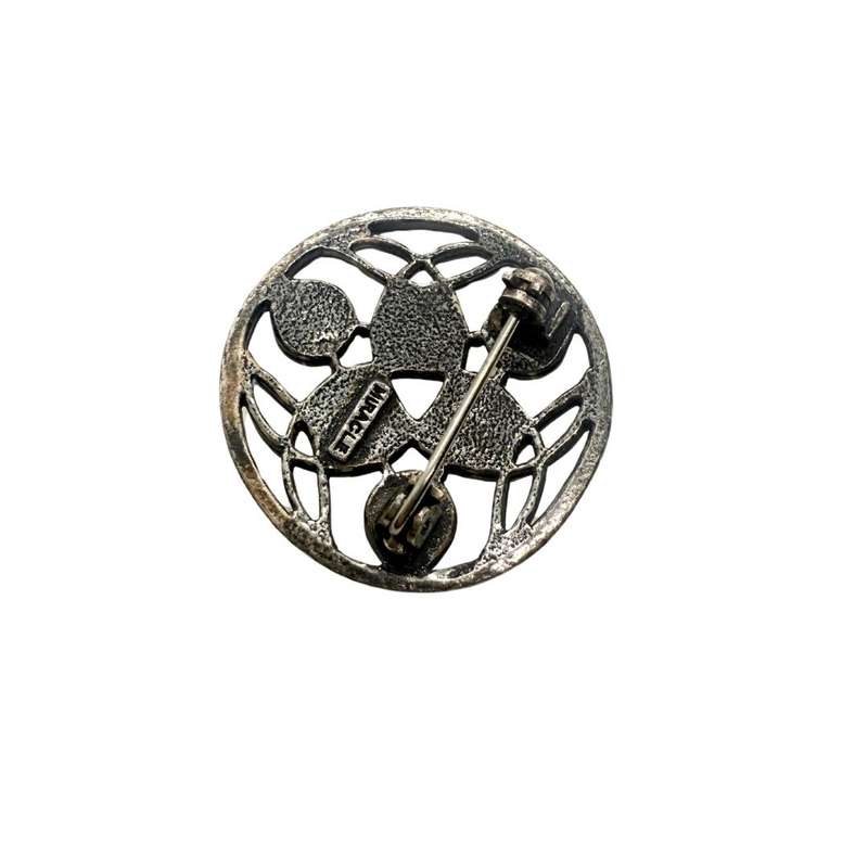 Brooch - Silver Tone Vintage Celtic Miricle Knot Brooch. Stamped.  faux gemstones. - ML3654