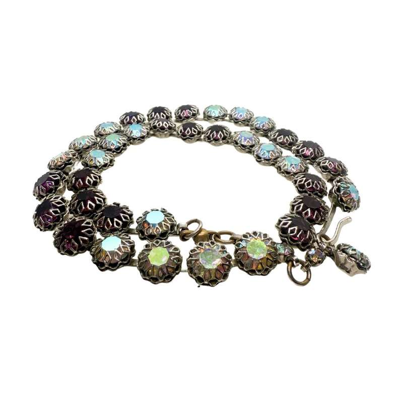 Necklace -  Two colour  Crystal necklace stamped Austria - ML3657