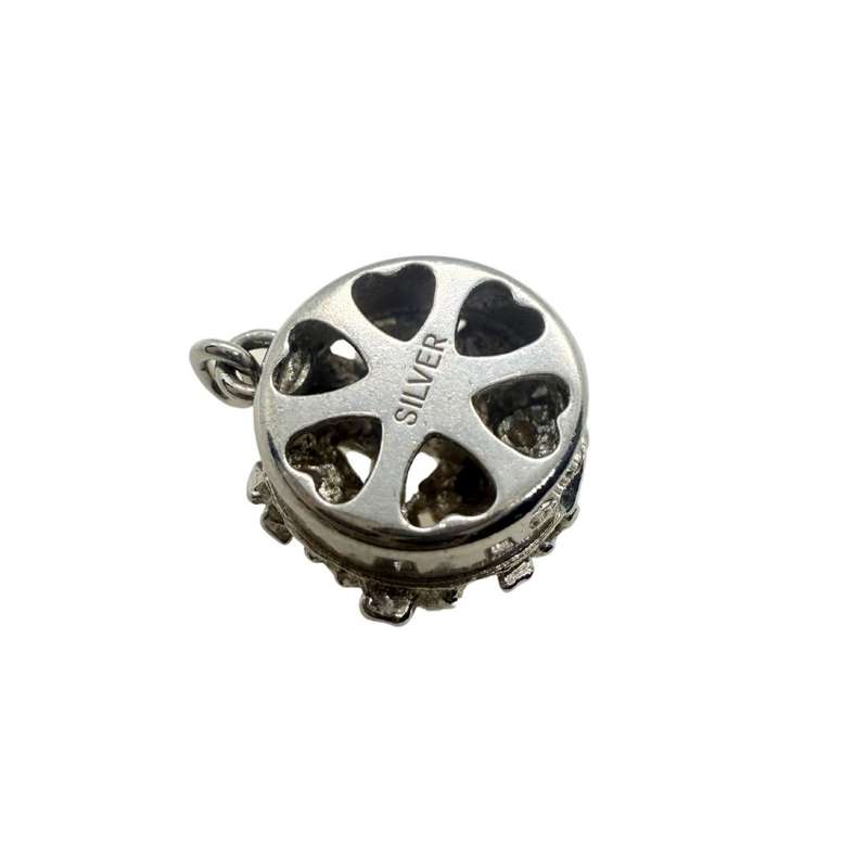 Vintage small round Silver Nugget pendant - ML3659