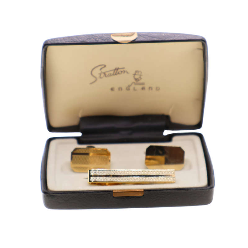 Tie Pin and cufflinks - Gold Tone - ML3674