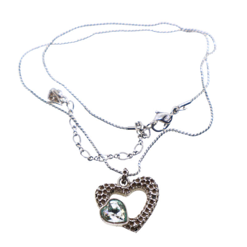 Necklace - Swarovski Necklace with heart.  Large stone. - ML3677