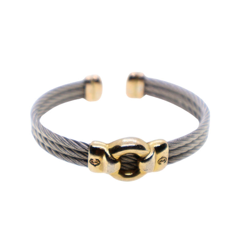Bracelet - Phillippe Chiarrol. Silver Tone Stamped C. Steel - ML3692