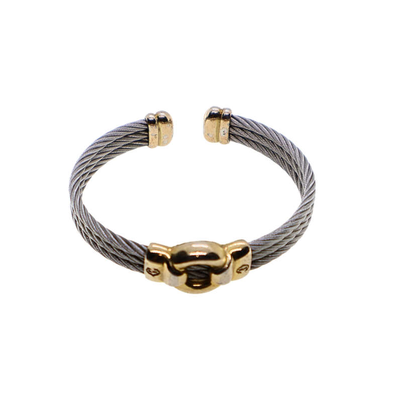 Bracelet - Phillippe Chiarrol. Silver Tone Stamped C. Steel - ML3692