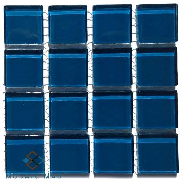 Crystal Glass Mosaic Tiles 25mm x 25mm- TEAL (BLUE)