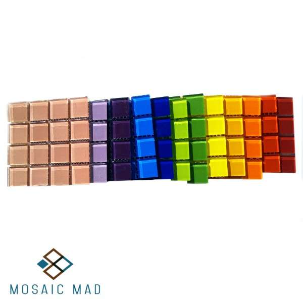 Crystal Glass Tile Pack RAINBOW - 12  Swatches