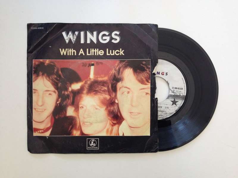 Wings - With A Little Luck (7") (VG/F)