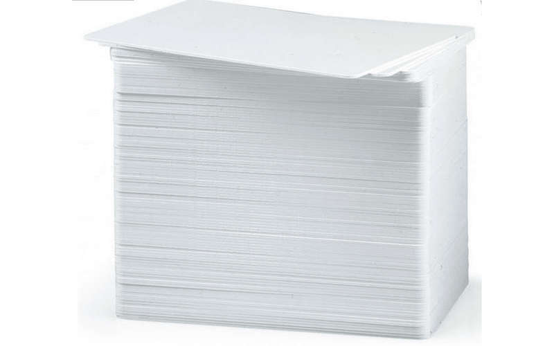 Zebra white PVC cards; 30 mil (500 cards)
