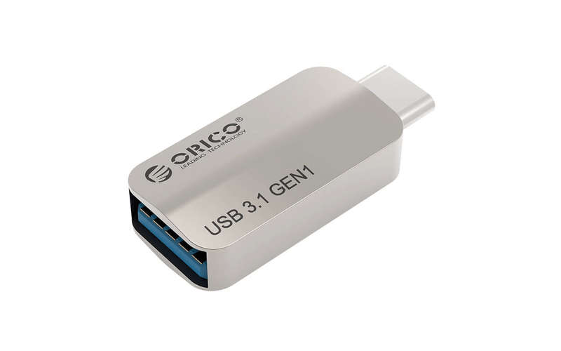 Orico USB Type-C to USB-A 3.1 ChargeSync On The Go Adapter - Silver