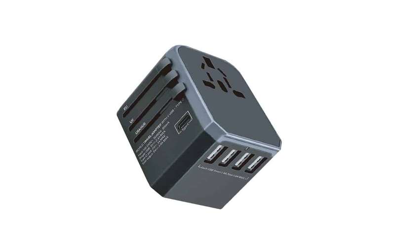 Gizzu Quad-USB Type-C 5.6A Universal Travel Adapter - Black