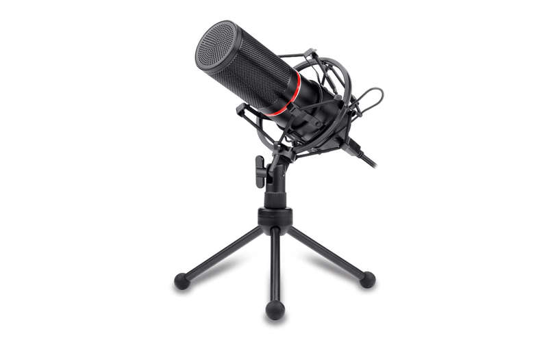 Redragon Blazar Cardioid USB Gaming Mic and Tripod - Black