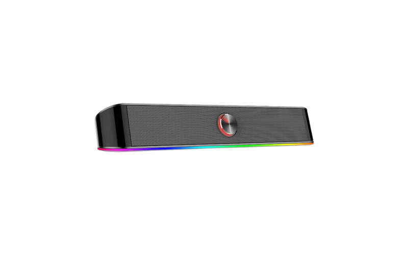Redragon 2.0 Sound Bar Adiemus 2 x 3W RGB USB | Aux PC Gaming Speaker - Black