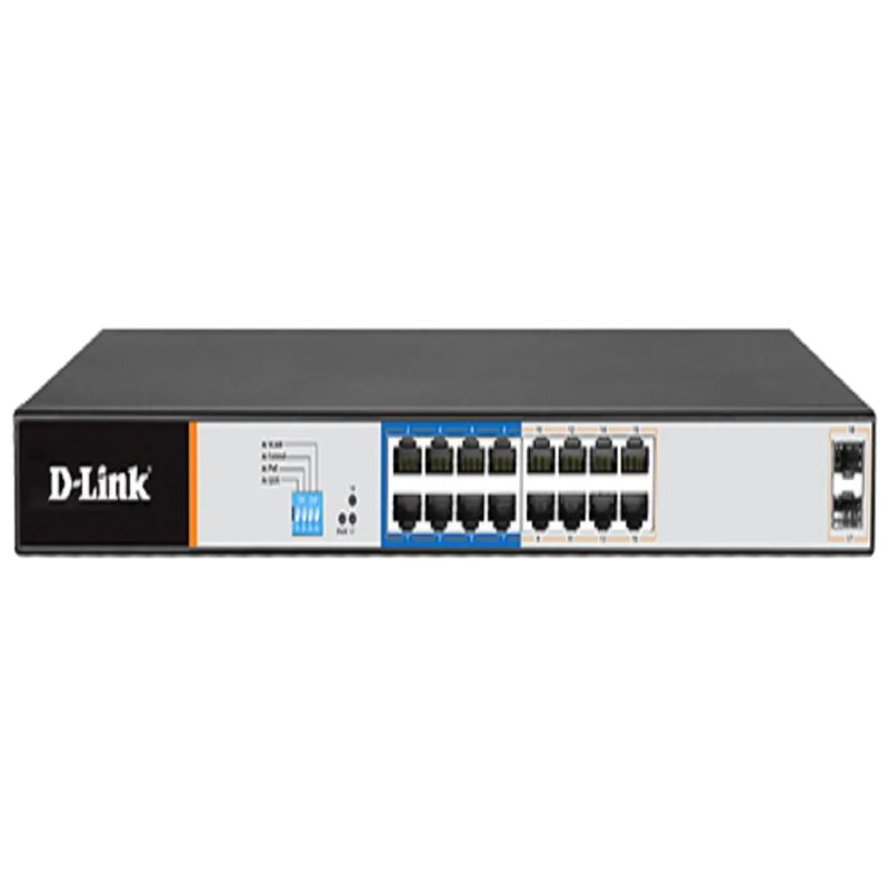 D-Link 16 PoE 10/100/1000 ports + 2 Gigabit SFP ports