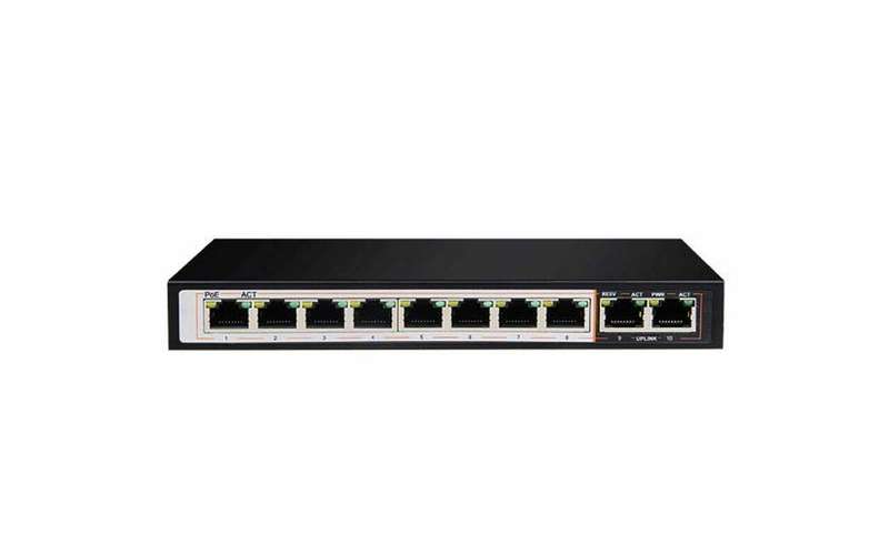 D-Link 250M 10-Port 10/100/1000 Switch with 8 PoE Ports &amp; 2 Uplink Ports