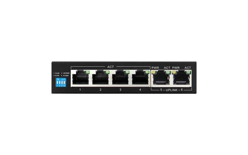 Scoop 6 Port Gigabit 4 AI PoE 60W Switch