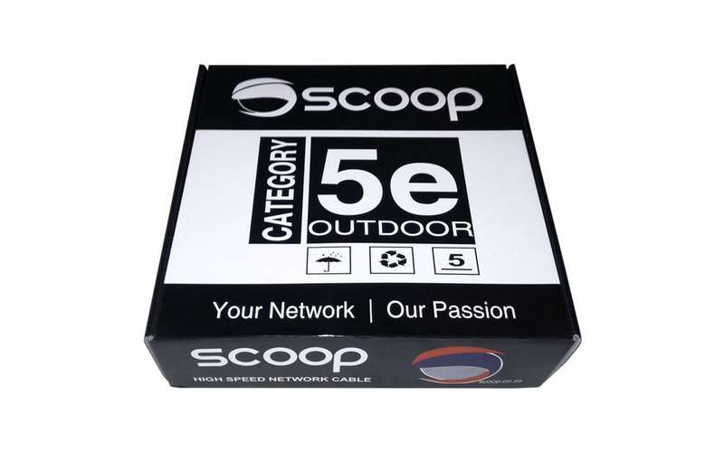 Scoop 100m Box Cat5e Outdoor FTP CCA Cable