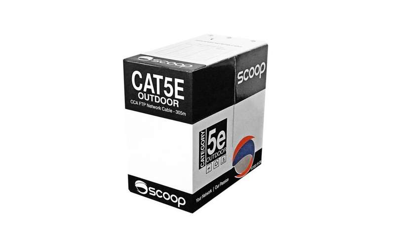 Scoop 305m Box Cat5e Outdoor FTP CCA Cable