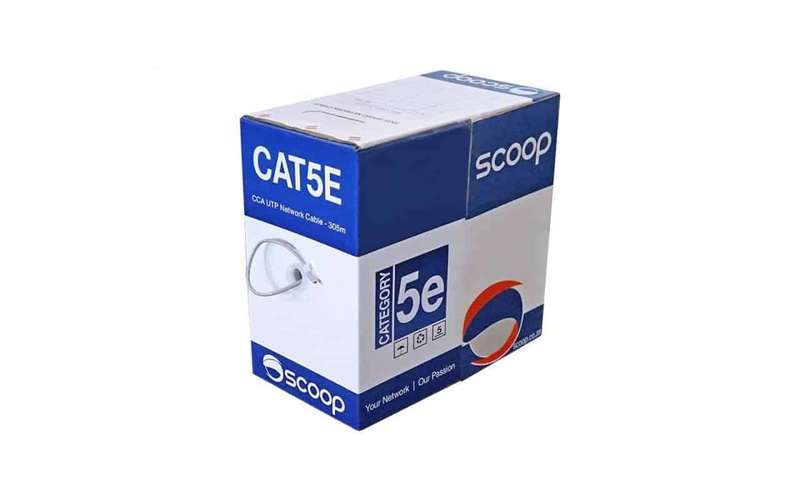 Scoop 305m Box Cat5e CCA Grey UTP Cable