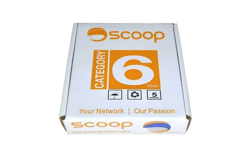 Scoop 100m Box Cat6 CCA White UTP Cable