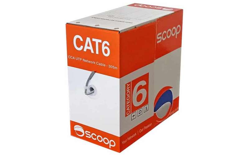 Scoop 305m Box Cat6 CCA Grey UTP Cable