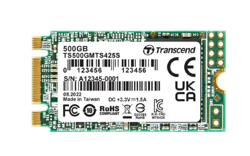 Transcend 500GB MTS425S M.2 SATA 3 2242 SSD - Cacheless TLC