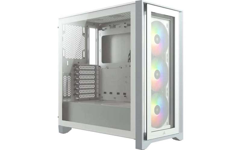 Corsair iCUE 4000X RGB Tempered Glass Mid-Tower ATX Case  White