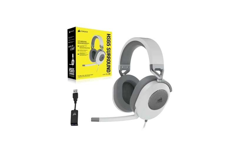 Corsair HS65 Surround Wired Gaming Headset  White (AP)
