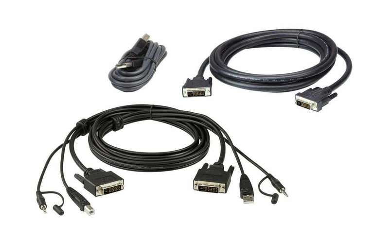Aten 2L-7D02UDX3 1.8M USB DVI-D Dual Link Dual Display Secure KVM Cable Kit