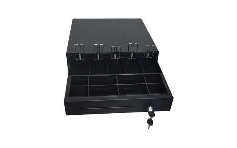 Pinnpos Cash Drawer CM410 Black 24V RJ11 Connector Insert Tray 5 Bill 8 Coin