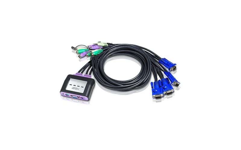 Aten 4-Port PS2 VGA Cable-Built-in KVM with Audio support