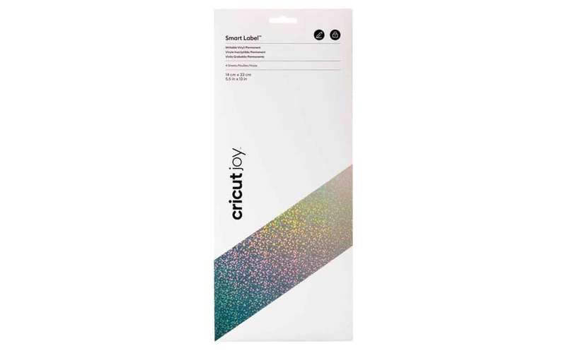 Cricut Joy Smart Label Writable Vinyl Permanent; Silver Holo 4 sheets 14 cm x 33 cm