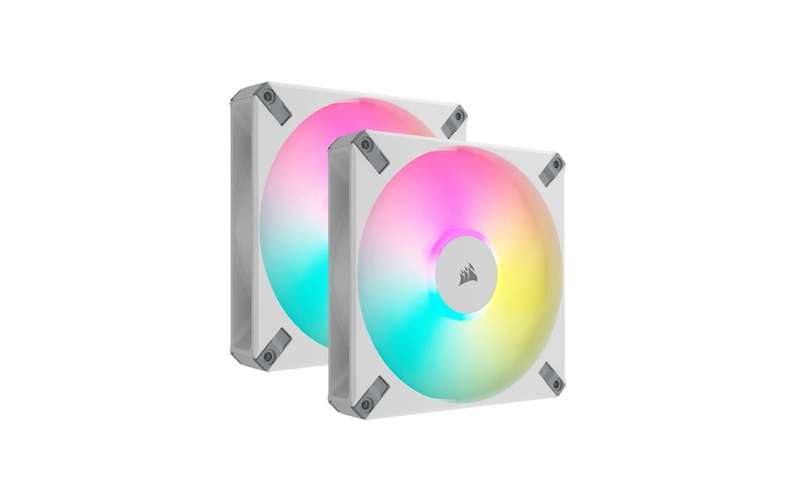 Corsair AF Elite Series; AF140 RGB Elite White; 140mm Fluid Dynamic RGB Fan with AirGuide; Dual P...