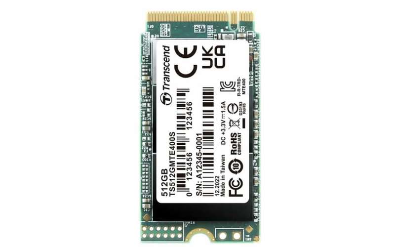 Transcend 512GB MTE400 M.2 NVME GEN 3X4 2242 SSD -DRAM LESS 3D TLC