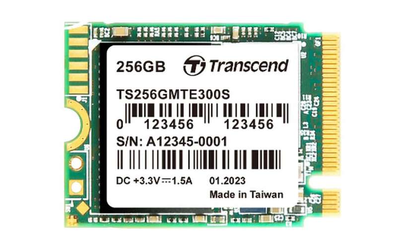 Transcend 256GB MTE300S M.2 2230 NVME GEN 3X4 SSD -DRAM LESS 3D TLC