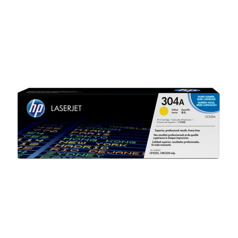 HP 304A. Colour Toner Page Yield: 2800 Pages, Printing Colors: Yellow, Quantity per pack: 1 pc(s)