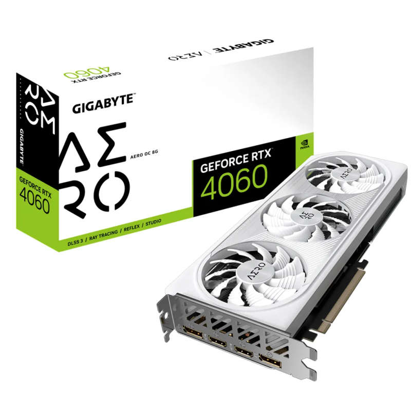Gigabyte nVidia GeForce RTX 4060 AERO OC - 8G GDDR6 HDMIx2/DP x2.