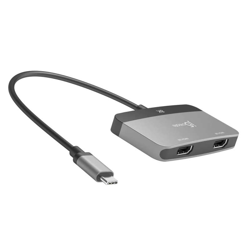 j5Create JCA465 8K USB-C to Dual HDMI Display Adapter