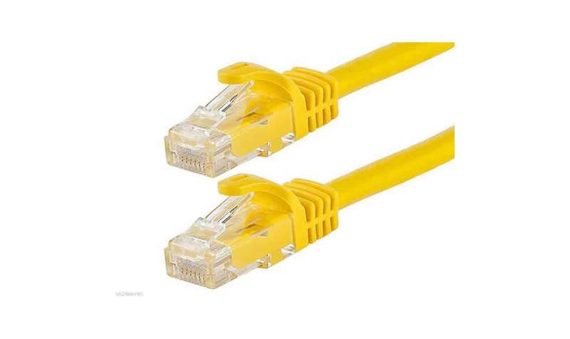 Acconet CAT6 UTP Flylead, 3 Meter, Straight, Stranded Cable, Moulded Boots and Plugs, Yellow