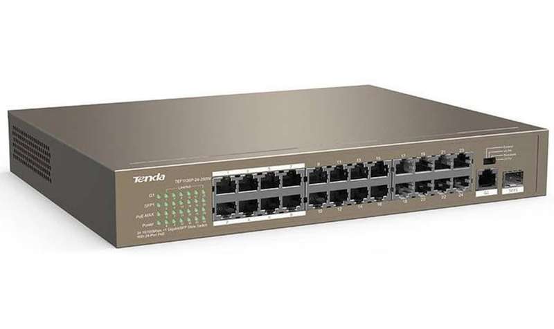 Tenda 24-Port Fast Ethernet PoE Switch 250W | TEF1126P-24-250W